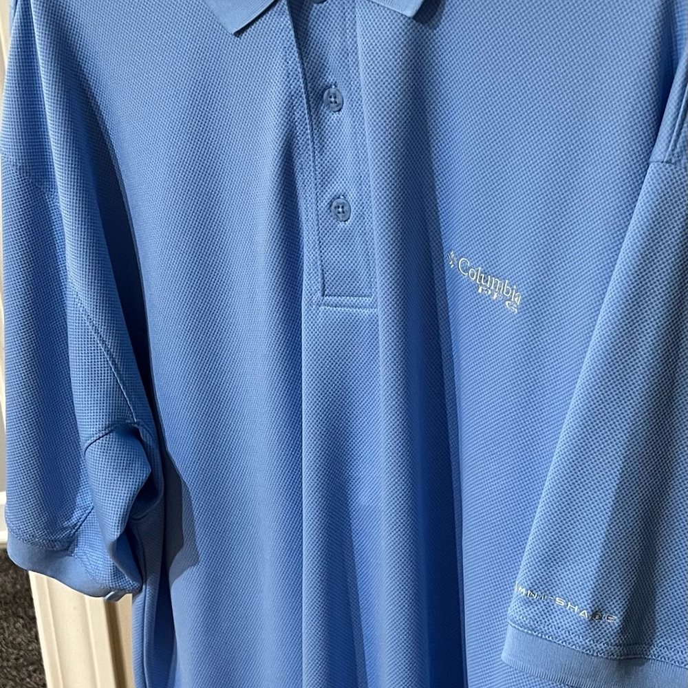 Columbia Blue Polo Shirt with Classic Collar